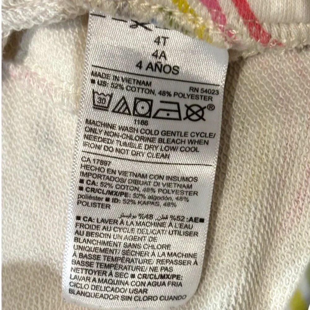 Old Navy toddler girl rainbow print terry pull‎ on drawstring shorts sz 4T